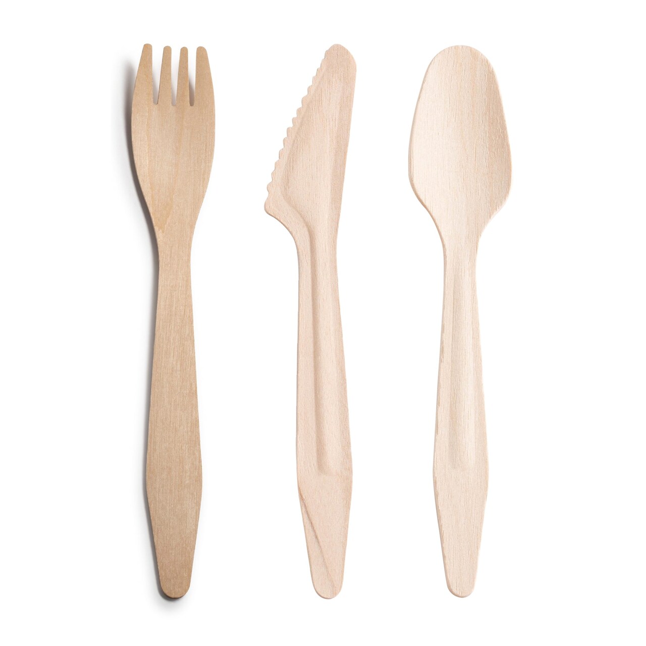 Natural Birch Eco Friendly Disposable Wooden Cutlery Set (600 Guests)